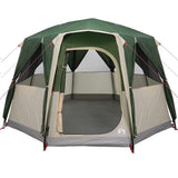 Cabin Tent 3-Person Green and White 320 x 320 x 203 cm 42004032