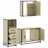 3 Piece Bathroom Furniture Set Sonoma Oak Engineered Wood 3301011