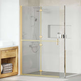 Walk-In Shower Wall Folding Gold 120 x 6.5 x 190 cm 42017974