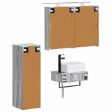 Bathroom Cabinet Set 4 pcs Grey Sonoma Engineered Wood 3407388