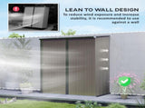 5.3 x 3.1ft Corrugated Steel Garden Shed - Light Grey T3398P315872