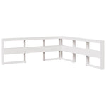 ZNTS Bookcase Bed without Mattress White 200x200cm Solid Wood Pine 3324488