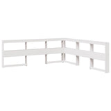 ZNTS Bookcase Bed without Mattress White 200x200cm Solid Wood Pine 3324488