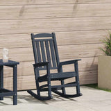 Garden Rocking Chair Navy Blue 92 x 70 x 108cm HDPE 42006614