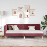 Corner Bed Frame with Headboard Wine Red 80 x 200 cm Fabric 42016556