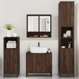 4 Piece Bathroom Furniture Set Brown Oak Engineered Wood 3301219