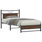 Bed Frame without Mattress Brown Oak 107x203 cm Engineered Wood 4107012