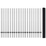 Welded Wire Fence with Post 50 x 1.4 m PVC-Coated Steel 3336641
