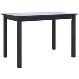 ZNTS Dining Table Black 114x71x75 cm Solid Rubber Wood 247364