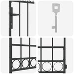Fence Gate Grey 89 x 200 cm Steel 42008886