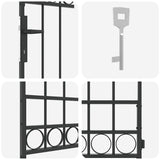 Fence Gate Grey 89 x 200 cm Steel 42008886