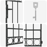 Fence Post ASSEN 200 x 88 x 14 cm Steel Grey Lockable 42008886