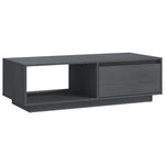 Coffee Table Grey 110x50x33.5 cm Solid Pinewood 809884