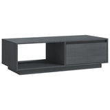 Coffee Table Grey 110x50x33.5 cm Solid Pinewood 809884