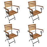 Folding Chair Set of 4 Brown and Black 316834