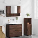 Bathroom Furniture Set with Drawer with Shelf 3 pcs Brown Oak 3393030