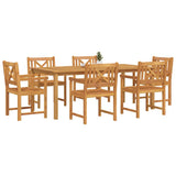 Garden Dining Set 7 pcs Brown Solid Acacia Wood 3375654