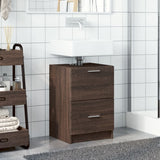 Sink Cabinet Brown Oak 40x37x59 cm Engineered Wood 848107