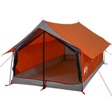 Camping Tent 2-Person Grey and Orange Waterproof 94361