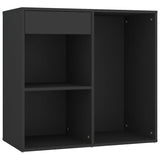LED Dressing Table with Cabinets Black Engineered Wood 3082027