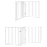 Dog Gate with Door Foldable 10 Panels White 800 cm Poplar Wood 3155735