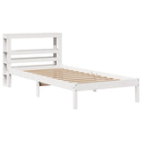 Bed Frame without Mattress White 75x190 cm Small Single Solid Wood Pine 3305707