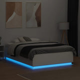 Bed Frame with LED without Mattress White 135x190 cm Double 3209646