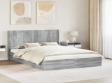 Bed Frame with Storage and Headboard Grey Sonoma 160 x 200 cm 3414012