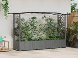 Raised Bed with Trellis and Roof Light Grey 204 x 40 x 141 cm 42032580