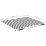 Replacement Fabric for Awning Anthracite and White 4x3.5 m 311988