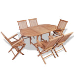 ZNTS B-ware 7 Piece Outdoor Dining Set Solid Teak 41998