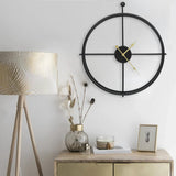 Wall Clock Black Iron 52 cm Decorative Inlays Wall Clock 325171