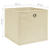 Storage Boxes 10 pcs Non-woven Fabric 28x28x28 cm Cream 325217