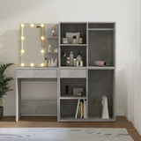 LED Dressing Table with 2 Cabinets Concrete Grey Engineered Wood 3082030