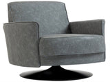 Upholstered Swivel Accent Chair with Thick Padding, Grey T3398P554105