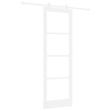Sliding Door ORKDAL White 78 x 232 cm Solid Pine Wood and Glass 3332052