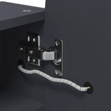 Bathroom Mirror Cabinet with LED Light Arched Grey 42x13x70 cm 357974