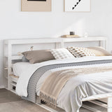 Headboard with Shelves White 200 cm Solid Wood Pine 850873
