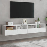 TV Wall Cabinets 2 pcs White 80x30x30 cm Engineered Wood 836869