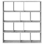 Book Cabinet Concrete Grey 132x29x141.5 cm Engineered Wood 3310310