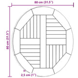 Tabletop Teak Solid teak wood Diameter 80 cm, Thickness 2.5 cm 48986