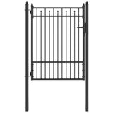Fence Gate HORST 100 x 125 cm Metal Black Lockable 42034065
