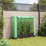 ZNTS Raised Bed with Greenhouse Cover Rattan Look 120x40x123 cm 4015797