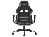 Massage Gaming Chair with Footrest Black and Taupe Fabric 345482