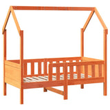 Kids' House Bed Frame without Mattress Wax Brown 80x160 cm Pine 850712