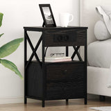 Bedside Cabinet 2 pcs Black Oak 40 x 31 x 60 cm Engineered Wood 859461