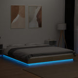 Bed Frame with LED Lights without Mattress Sonoma Oak 160x200cm 3281086