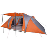 Family Tent Dome 6-Person Grey and Orange Waterproof 4009388