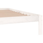 Bed Frame without Mattress White Solid Wood Pine 200x200cm 810386