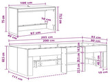 Kids'High Bed Frame with Desk 2 pcs Smoked Oak Engineered Wood 3423450